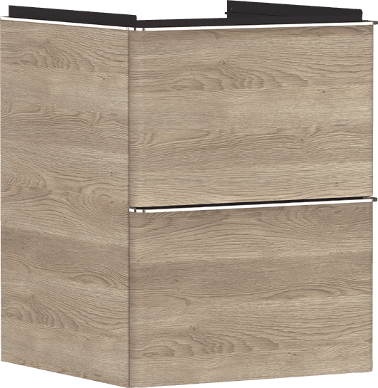 Xelu Q badmeubel Diamond Natural Oak 480/475 met 2 lades voor wastafel