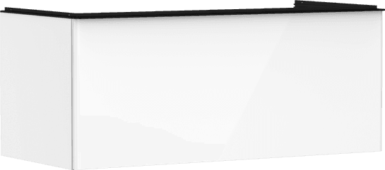 Xelu Q badmeubel High Gloss White 1180/550 met 1 lade voor consoles met inbouwwastafel geslepen