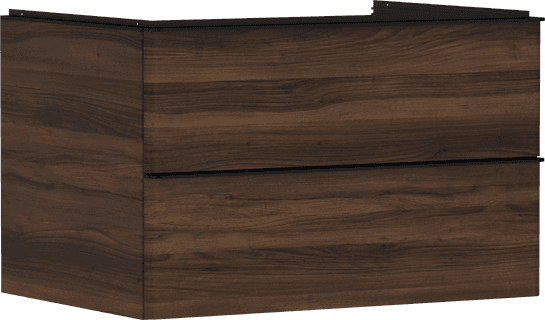 Xelu Q badmeubel Dark Walnut 780/550 met 2 lades voor consoles met waskom