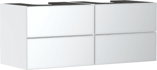 Xevolos E badmeubel Matt White 1370/550 met 4 lades voor consoles met 2 inbouwwastafels geslepen