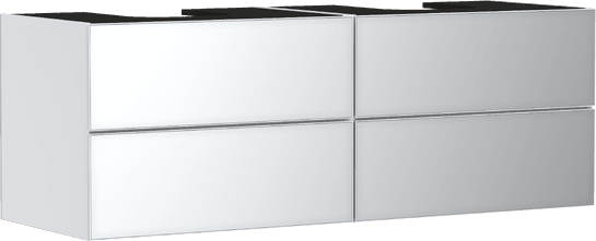Xevolos E badmeubel Matt White 1570/550 met 4 lades voor consoles met 2 inbouwwastafels geslepen