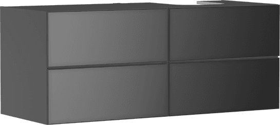 Xevolos E badmeubel Slate Matt Grey 1370/550 met 4 lades voor consoles met inbouwwastafel geslepen rechts