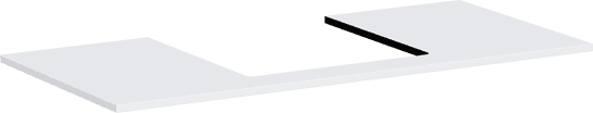 Xilesa E console 1180/550 met uitsparing in het midden voor geslepen opzetwastafel